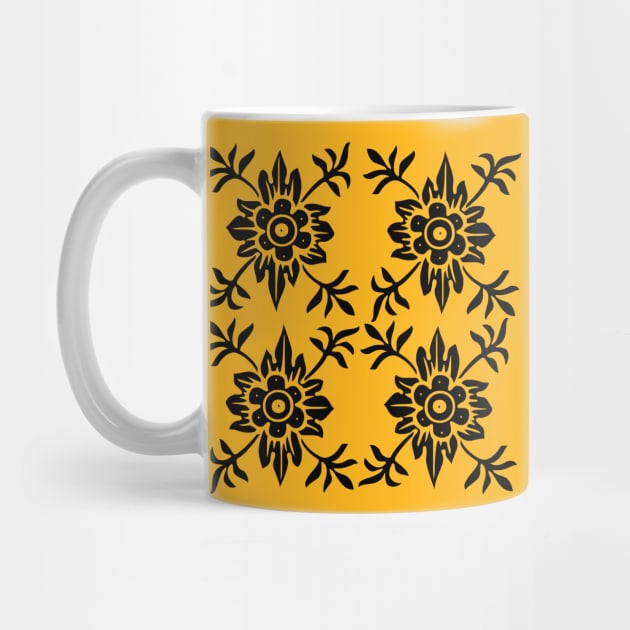 Black Floral Pattern by TheDaintyTaurus